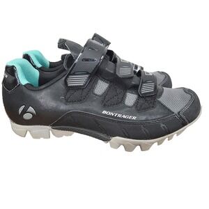 Bontrager Evoke Cycling Shoes Men 8.5 Black  Mountain Bike Triple Strap Sneakers